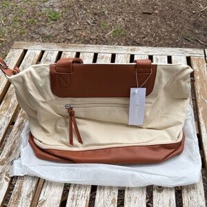 Chic Canvas and Leather Travel Tote